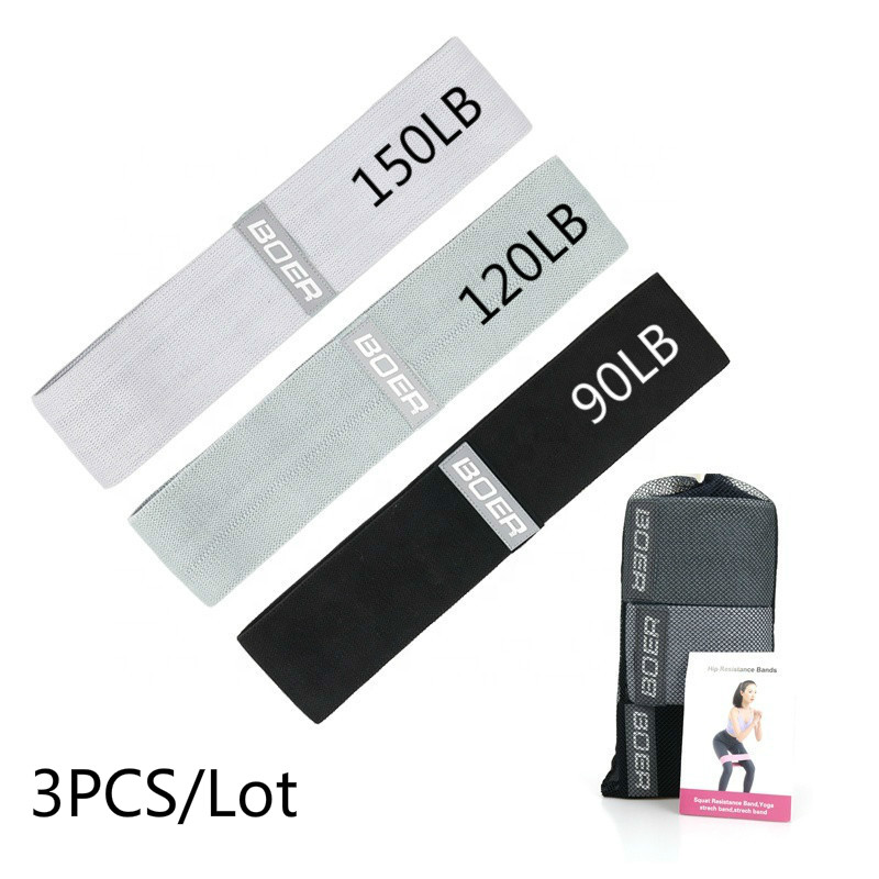 Home Gym Unit - 3PCS Women Men Fabric Resistance Bands