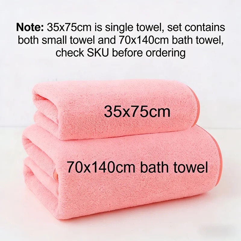 Coral Fleece Thickened Towel a - Home Gym Nala ulasan dan harga