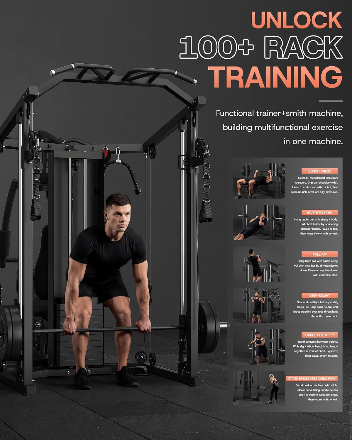 DM01 Dual-Station Smith Machin - Home Gym One Machine ulasan dan harga