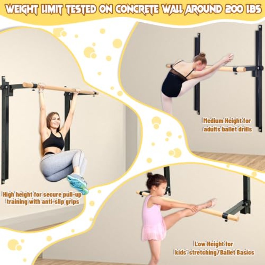 Wall Mounted Ballet Barre 4ft  - Home Gym Wall ulasan dan harga