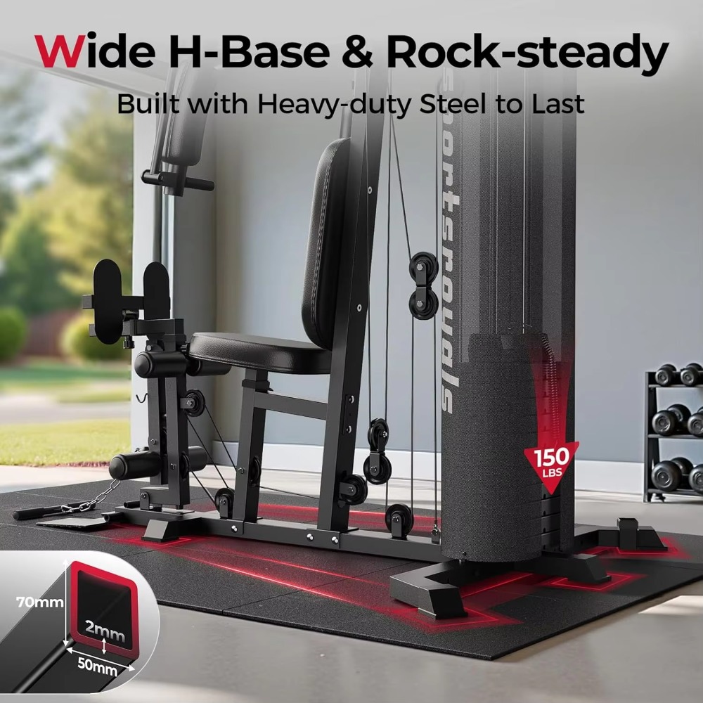 Multifunctional Home Gym 150LB - Home Gym Cable Machine With Weight Stack ulasan dan harga