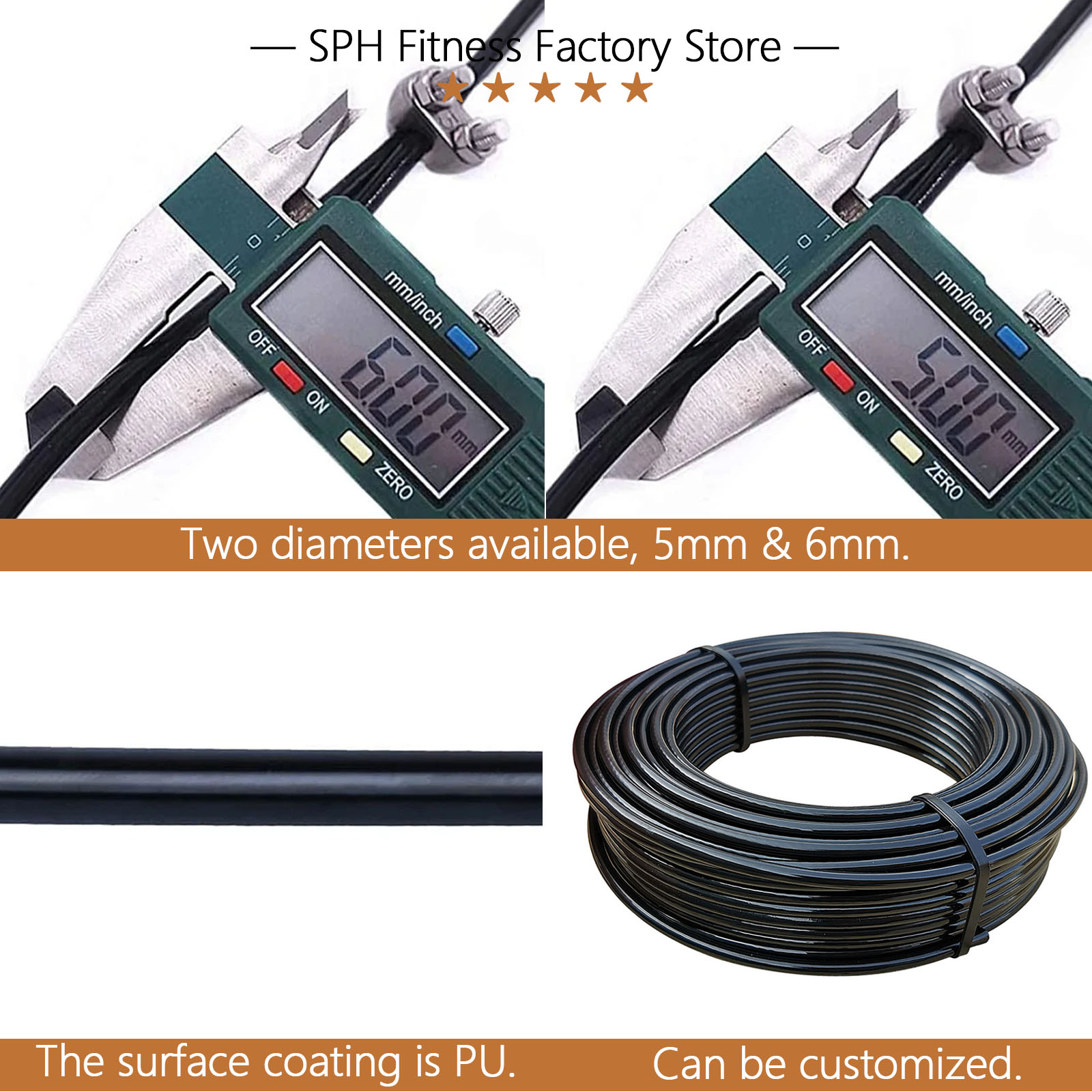 5/6mm Thick Steel Wire Rope Fi - Home Gym Nala ulasan dan harga
