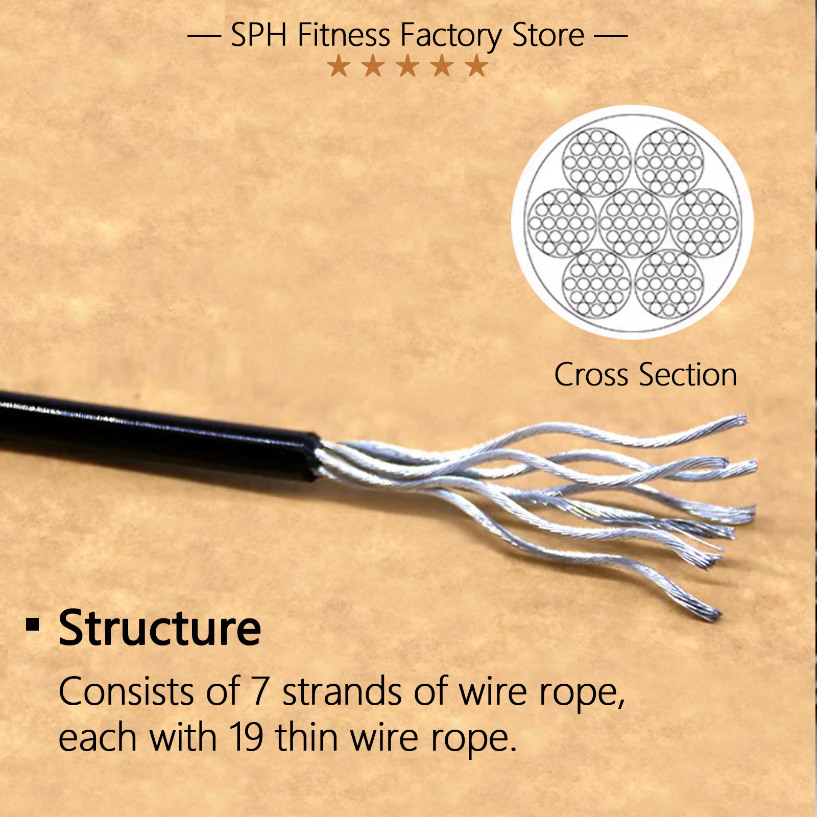 5/6mm Thick Steel Wire Rope Fi - Home Gym Nala ulasan dan harga