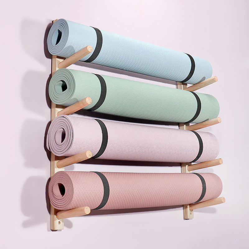 Wooden Yoga Mat Holder Wall Mo - Home Gym Wall ulasan dan harga