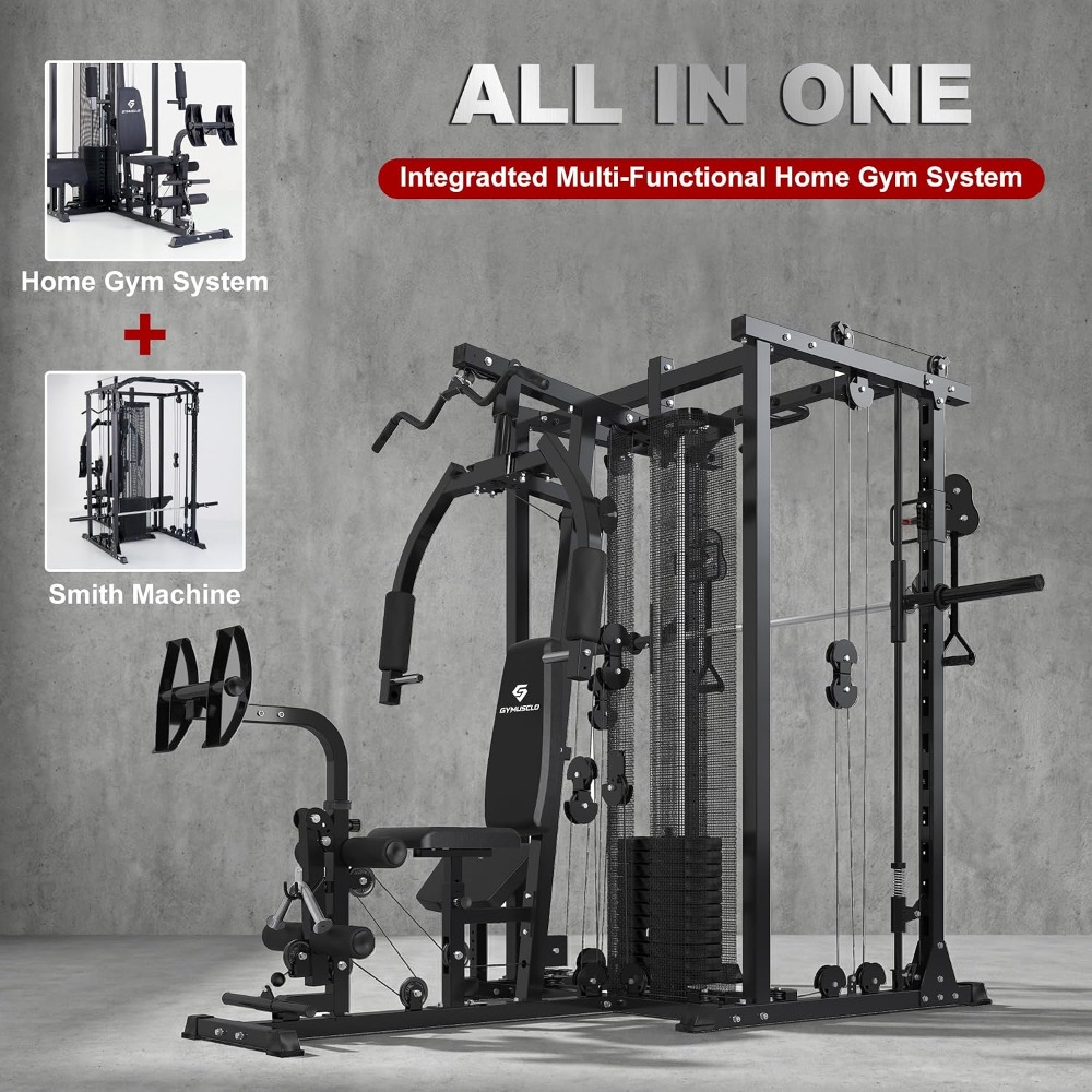 Multi-Functional Home Gym Smit - Home Gym Cable Machine With Weight Stack ulasan dan harga