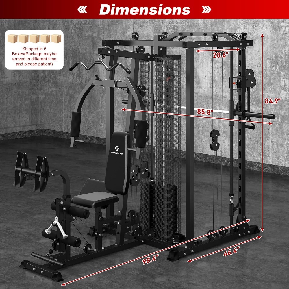 Multi-Functional Home Gym Smit - Home Gym Cable Machine With Weight Stack ulasan dan harga